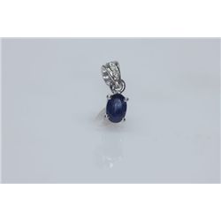 3.75 CTW SAPPHIRE PENDANT .925 STERLING SILVER