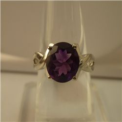 20.25 CTW AMETHYST RING .925 STERLING SILVER