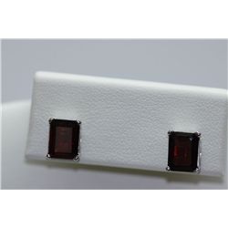 12.25 CTW GARNET EARINGS .925 STERLING SILVER