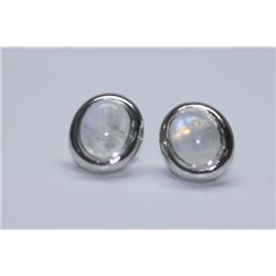 28.35 CTW MOON STONE EARINGS .925 STERLING SILVER