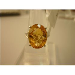 23.00 CTW CITRINE RING .925 STERLING SILVER