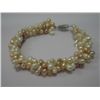 Image 1 : 170CTW WHITE/PEACH/LAVANDER 3-STRANDS PEARL BRACELET