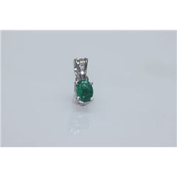 3.75 CTW EMERALD PENDANT .925 STERLING SILVER