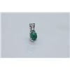 Image 1 : 3.75 CTW EMERALD PENDANT .925 STERLING SILVER