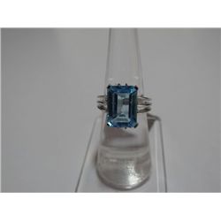 35.00 CTW BLUE TOPAZ RING .925 STERLING SILVER