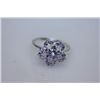 Image 1 : 13.70 CTW TANZANITE RING .925 STERLING SILVER