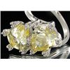 Image 2 : 40.05twc Yellow Diamond Simulant Wht Gold Vermeil Ring (JEW-004440)