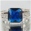 Image 1 : 25.8twc Blue Diamond Simulant Wht Gold Vermeil Ring (JEW-004426)