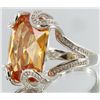 Image 2 : 38.95twc Imperial Diamond Simulant Wht Gold Vermeil Ring (JEW-004437)