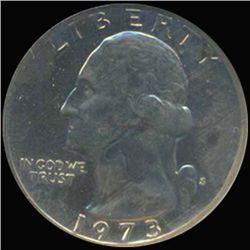 1973S GW 25c Quarter Coin Graded GEM Proof Cameo (COI-006872)
