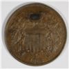Image 1 : 1868 TWO CENT PIECE, ORIGINAL XF