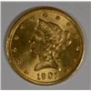 Image 1 : 1901 $10.00 GOLD LIBERTY, MS-62+   A VERY NICE AND  ORIGINAL COIN