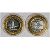 Image 1 : ( 2 ) COLLECTABLE LAS VEGAS SILVER CASINO TOKENS