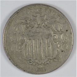 1866 RAYS SHIELD NICKEL XF+ NICE!