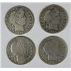 Image 1 : 4- DIFFERENT BARBER HALF DOLLARS GOOD (13-S, 14-S, 15-D, 15-S)