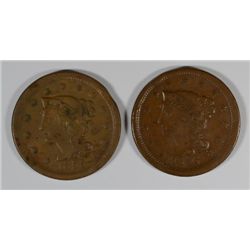 1855 FINE (DAMAGED) & 1856 VG/FINE LARGE CENTS