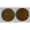 Image 1 : 1855 FINE (DAMAGED) & 1856 VG/FINE LARGE CENTS
