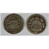Image 1 : 1866 W/ RAYS VG & 1867 W/RAYS AG SHIELD NICKELS
