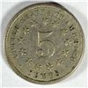 Image 2 : 1875 SHIELD NICKEL, VF