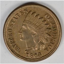 1863 INDIAN ONE CENT MS62 CIVIL WAR COIN
