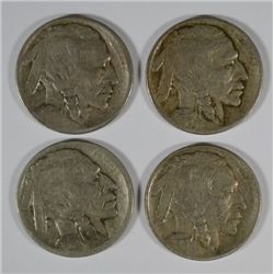 (4) DIFFERENT 1913 BUFFALO NICKELS ( 13 I, 13-DI, 13 I, 13 II)