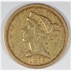 Image 1 : 1879-CC $5 GOLD RARE! XF, WE NEVER FIND THIS COIN! YOUR CHANCE!