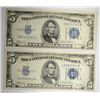 Image 1 : 2 NICE 1934 $5 SILVER CERTIFICATES