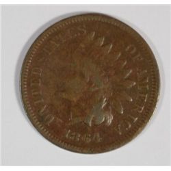 1864-L INDIAN CENT, ABOUT XF NICE