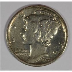 1942/1 MERCURY DIME, XF , A KEY TO THE MERCURY DIME SERIES