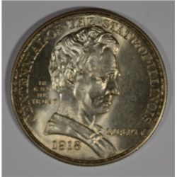 1918 LINCOLN ILLINOIS HALF DOLLAR, MS-65 GEM