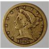 Image 1 : 1892-S $5.00 GOLD LIBERTY FINE