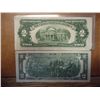 Image 2 : 1928-G & 1976 $2 US NOTES 1-RED SEAL, 1-GREEN SEAL