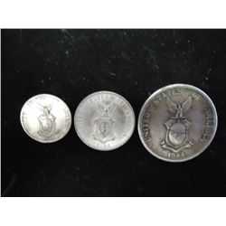 1944-D 10&20 CENTAVOS & 1944-S 50 CENTAVOS SILVER