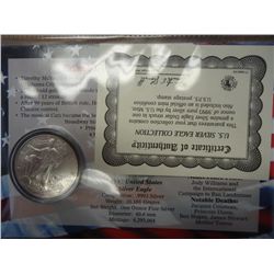 1997 AMERICAN SILVER EAGLE & STAMP SET UNC