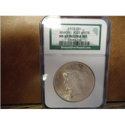 1923 PEACE SILVER DOLLAR BINION MS63