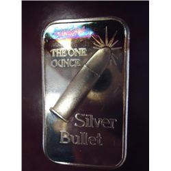 1 TROY OZ .999 FINE SILVER INGOT "SILVER BULLET"