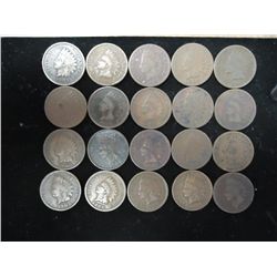 20 ASSORTED 1900'S INDIAN HEAD CENTS