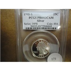 1995-S SILVER WASHINGTON QUARTER PCGS PR69 DCAM