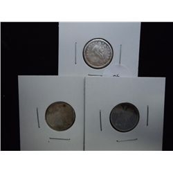 1854,77-S & 91 SEATED LIBERTY DIMES