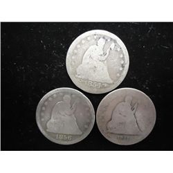 1854,56 & 61 SEATED LIBERTY QUARTERS