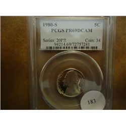 1980-S JEFFERSON NICKEL PCGS PR69 DCAM