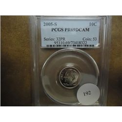 2005-s ROOSEVELT DIME PCGS PR69 DDCAM