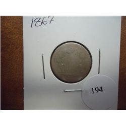 1867 SHIELD NICKEL