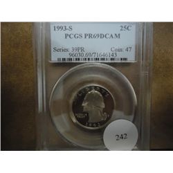 1993-S WASHINGTON QUARTER PCGS PR69 DCAM