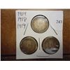 Image 1 : 1914, 18 & 19 CANADA SILVER 10 CENTS