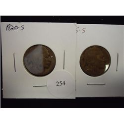 1920-S & 25-S BUFFALO NICKELS