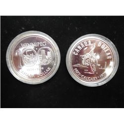 1974 WINNIPEG & 75 CALGARY CANADA $'S (PF LIKE)