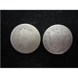 1883 WITH CENTS & WITHOUT CENTS LIBERTY "V" NICS