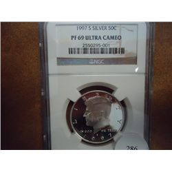 1997-S SILVER KENNEDY HALF DOLLAR NGC PF69
