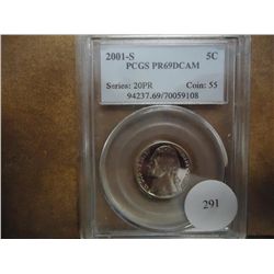 2001-S JEFFERSON NICKEL PCGS PR69 DCAM